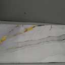 White and Gold Marble XL Large Mouse Pad with Stitched Edges Long Non-Slip Rubber Base Mousepad Laptop Keyboard Mat Desk Pad for Office Home Desk Decor, 31.5" X 11.8"