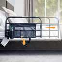 Stander Wonder Pivot Bed Rail, Adjustable Safety Assist Railing with Swing Down Guardrail for Elderly Adults, Fits Mattresses 8 to 12 Inches Thick, ASTM Safety Approved Bedrail, Black