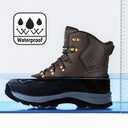 NORTIV 8 Men's Insulated Waterproof Construction Hiking Winter Snow Boots (Dark/Brown/Black/1)