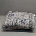 Area Rugs 6'x9' Washable Non-Slip, Floral Vintage Distress Print Pattern Medallion Carpet for Living Room Bedroom Dining Room, Light Blue Navy Beige Gray White