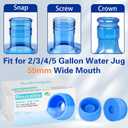 3 and 5 Gallon Water Jug Cap, Reusable Silicone Bottle Lid Covers