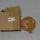 YANGYIXIN Vintage Ceramic Pillar Candle Holder Round Farmhouse Candlestick Holders with Handle, Decorative Incense Tray for Meditation Room, Table Centerpiece & Home Decor (Khaki)