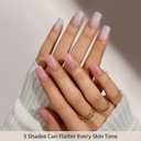 BTArtboxnails XCOATTIPS Bare 5-Shades Nude Press on Nails - 4-Week Wear Short Square Press on Nails, Easy to Apply, Soak Off, Salon Quality Value at Home, 16 Sizes - 160 Fake Nails