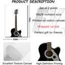 Black And White Music Canvas Wall Art Vintage Musical Instruments Posters Prints Guitar Microphone Record Painting Pictures for Music Room Wall Decor Musical Studio Decor Living Room Framed, 24"L x 16"W
