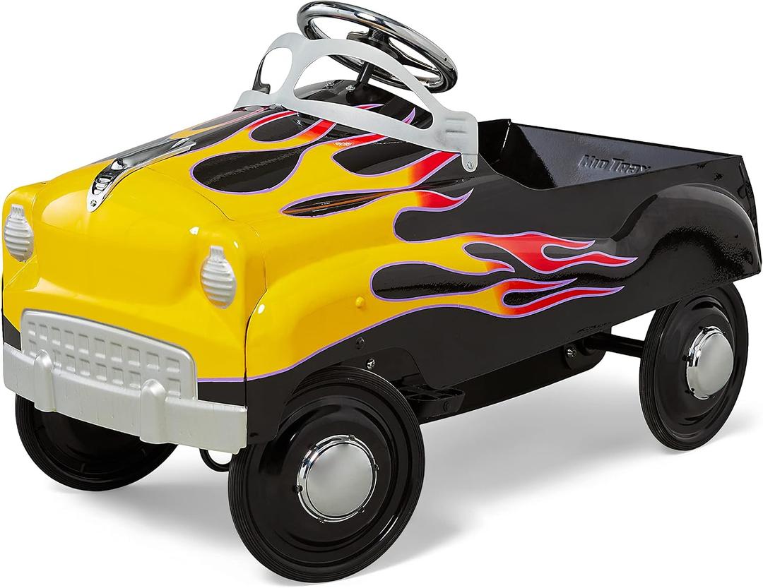 Kid Trax Street Rod Pedal Car, Indoor/Outdoor Toys for Toddlers Ages 3–5, Classic Design Ride On Car, Kid Cars to Drive, Ride On Toy, Toddler Boy Toys, Durable Steel Cars for Kids, Max Weight of 60lbs, Large