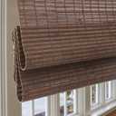 Sunbox Cordless Bamboo Roman Shade Blind, Woven Wood Roman Shades, Light Filtering Natural Bamboo Shades for Windows, French Doors, 31.5" W x 64" H, Sarasota-Cocoa