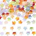 Decoendiy 100Pcs Maple Leaf Glass Beads,Mixed Color Handmade Autumn Tree Fall Leaves Plant Pendants, Crystal Leaf Charms for Jewelry Making, DIY Bracelet Necklace Earring Craft Supplies