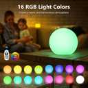 14-inch LED Globe Light, Large Outdoor Waterproof Ball Light for Events & Parties, RGB Color Changing Mood Lamp, Rechargeable Landscape Lighting