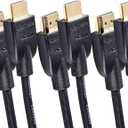 Amazon Basics HDMI Cable, 3-Pack, 10ft, 4K@60Hz, High-Speed 4K HDMI 2.0 Cord (18Gbps), 2160p, 48 bit, Compatible with TV/PS5/Xbox/Roku, Black