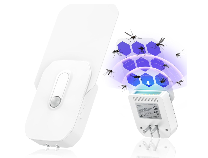 Fruit Fly Traps Indoor Night Light, Sticky Glue Bug Zapper for Fruit Flies, Moths, Gnats, Mosquito Trap, Multi-Functional Sense Bug Light, White