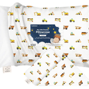 KeaBabies Toddler Pillowcase 13"x18" - Organic Cotton Toddler Pillowcase for Kids, Boys, Girls,Soft & Durable Cotton Cover for Miniature Sleepy Pillows,Cute Colors,Pillow Sold Separately(Construction)