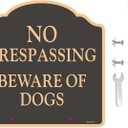 Large (2 Pack) 12x12 Inch No Trespassing Beware of Dog Sign, Reflective, Aluminum, Metal, Weatherproof Up to 7 Years Outdoor, Includes Stakes for Easy Mounting