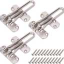 3Pack Home Security Swing Bar Door Lock Latch for Hinged Swing-in Doors - Secondary Security Door Latch Guard Clasp for Kids Home Hotel Apartment, Hotel Door Latches, Thicken Solid Zinc Alloy, Silver (White)