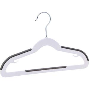 Amazon Basics Plastic Kids Clothes Hangers, Non-Slip 30-Pack, White and Black, 12.8 L x 8 W x 0.2 T inch