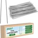 AAGUT Landscape Staples 8 Inch 11 Gauge Garden Staples 50 Pack, Galvanized Heavy Duty U-Shaped Sod Pins,Yard Ground Lawn Fence Stakes for Weed Barrier Fabric Irrigation Tubing
