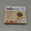 bella Snack-n-Store Mini Waffle Maker, EverGood Ceramic Nonstick Coating, Cord Wrap, Ready Indicator Light & Cool Touch Handles, Stackable Design & Customizable Plates, 350 Watt, Oatmilk