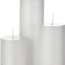 Shihanee 108 Pcs Pillar Candles and Glass Cylinder Vases Clear Cylinder Holders for Slim Pillar Candles Table Decorations, Total 54 Sets(White,108 Pcs)
