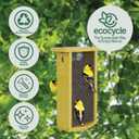 Finch Fare Recycled Plastic Thistle Mesh Bird Feeder for Wild Birds and Outdoor Décor, Dual-Sided Feeding & Removable Mesh Panels, 1.375 Quart Capacity, Yellow