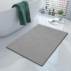 Deparnit Gray Bathroom Rug (23.5"x47.5")