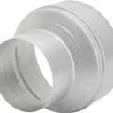 Duct Reducter 6 to 4 Air Ducting Reducer Increaser Air Duct Adapter or Round Metal Pipe Reducer for Bathroom Kitchen Ventilation Systems (Silver)