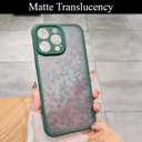 for iPhone 13 Pro Max Case, Flowers Butterfly Slim Hard PC Frosted Shockproof Drop Protection Cover, Translucent Matte Floral Phone Case for Women Girls 6.7" - Green