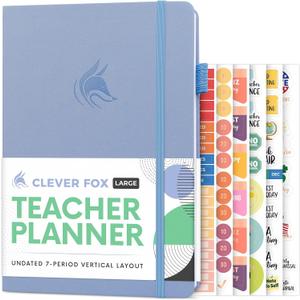 Clever Fox Teacher Planner  School Year Planner with Calendars & Lesson Plans  Teacher Plan Book for Classroom & Homeschool Organization - Undated, 7x10, Hardcover (Periwinkle) (Periwinke)
