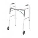 Drive Medical Deluxe Two Button Folding Walker with 5" Wheels