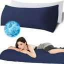 Ubauba Memory Foam Body Pillow with Cover, Full Large Body Pillows Insert for Adults with Envelope Closure Pillowcase, Firm & Fluffy Long Bed Pillows for Sleeping (20x54 inch, Navy)