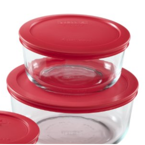 Pyrex Simply Store 4-Piece Round Glass Food Storage Set Made in the USA