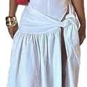 Quzzion Women Wrap Tied Maxi Skirt Set Halter Backless Thong Bodysuit Sexy Summer Beach Vacation Clothes 2 Piece Outfits Size M-L