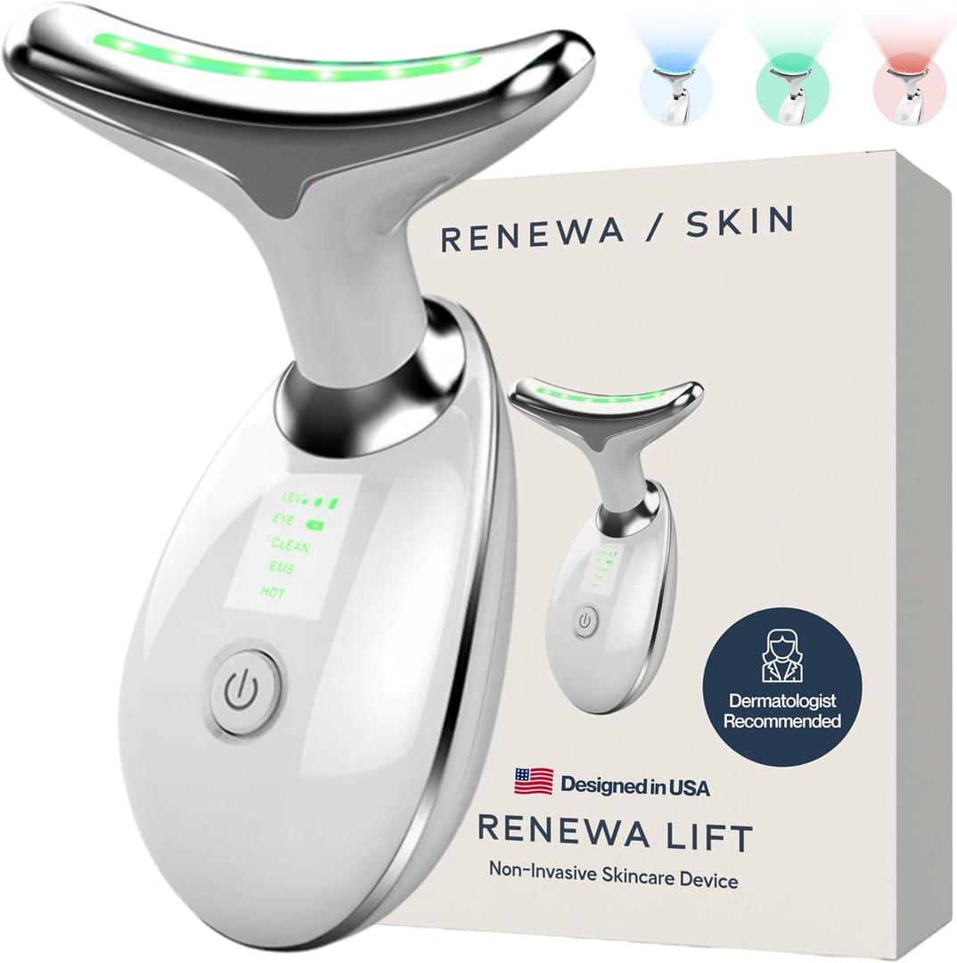 RenewaLift Face & Neck Sculpting Tool | Handheld Beauty Device with Gentle Light & Soothing Vibration | at-Home Skincare Tool for a Smoother, Refreshed, and Radiant-Looking Complexion