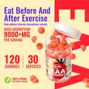 Pets Purest EAA Gummies 120 Gummies (Strawberry), Essential Amino Acids - All 9 Essential Aminos (EAA) and All Branched-Chain Aminos (BCAAs), Non-GMO, Gluten Free, Vegetarian Friendly