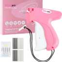 Stitchy Stitch Gun for Clothes | Handheld Stitch Tag Gun Quick Clothing Fixer | Tagging Gun | Includes 6 Needle, 1000 Black Fasteners & 1000 White Fasteners (PinkWhite)