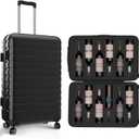 Suitcase For Airplanes 12 Bottle Capacity | TSA Approved Suitcase Lock + Under 50 LB Checkin Weight | Perfect Luggage For Airplane Travel | Ridge Products Suitcase