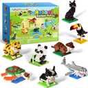 FUN LITTLE TOYS Party Favors for Kids 6-12, 12 Pack Mini Animal Building Blocks, Individually Packaged Small Building Toys with Instructions, Classroom Prizes, Goodie Bag Stuffers, Prize Box Toys