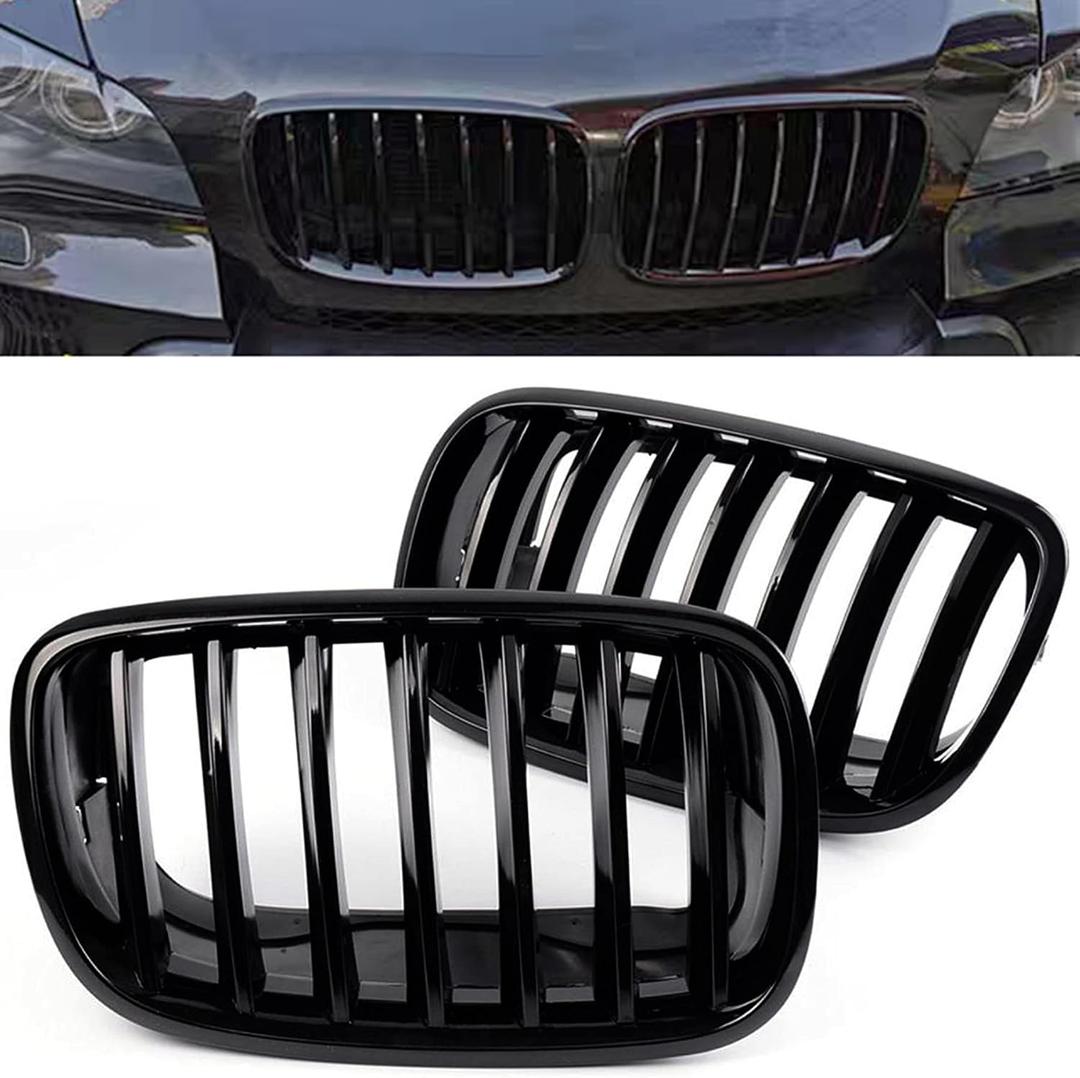 Front Grille For 2007-2014 BMW X5 E70 X6 E71ABS Gloss Black Kidney Grill