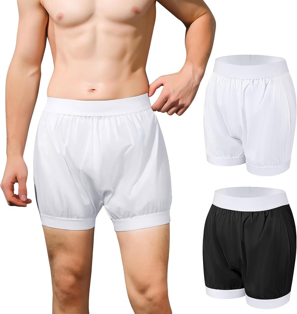 2PCS Carer Adult Diaper Covers Washable, Leakproof Incontinence Underwear for Men Women Enclosed Elastic, Widened Waistband Design Protection for Long-Term Care & Daily Use(White, Black, 3XL)