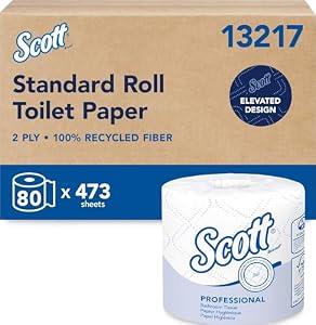 Scott Professional Standard Roll Toilet Paper, Bulk, 80 Rolls (13217)