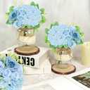 Set 6 Mason Jar Table Centerpiece - Wedding Centerpieces for Tables, Mason Jar Flower Centerpiece Vases Decor- Boho Farmhouse Rustic for Engagement, Bridal Shower, Wedding, Versatile Decor (Blue)