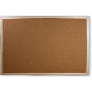Flipside Products 24" x 36" (2' x 3') Cork Bulletin Board, Natural Wood Framed, Message and Vision Board, Memo Pin, Hanging Wall Mounted