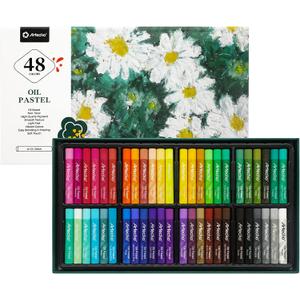 Artecho Oil Pastels Set of 48 Colors, Soft Oil Pastels for Art Painting, Drawing, Blending, Art Supplies for Artists, Beginners, Students, Teachers (10 x 70 mm)