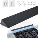 30" Slide-in Range Rear Filler Kit W10113901A, Stove Gap Universal Triangular Filler Strip, Cooktop Trim Kit Between Stove and Backsplash for Whirlpool & Most Brand, Durable Aluminum, Black