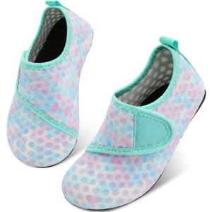 Scurtain Kids Toddler Water Shoes Barefoot Quick-Dry Aqua Socks for Boys Girls Baby with Non-Slip Rubber Sole (6-7 Toddler, Blue/Hybrid)