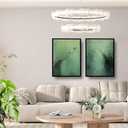Abstract Dark Green Canvas Wall Art Modern Texture Painting with Wood Frame Wabi Sabi Zen Poster Minimalist Birds Picture Print Living Room Bedroom Office Ready To Hang 16x24 Inch