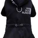 Dog Coat Pet Apparel Jumpsuit Windproof Cold Weather Coat 4 Legs Sports Jacket Warm Winter Thick Clothes Snow Proof Coat Cotton Dog Coat for  Dog Cat Black M (Medium (Back length: 8.7 inches))