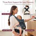 Momcozy Baby Carrier - Ergonomic, Cozy and Lightweight Carrier for 7-45lbs, Effortless to Put On, Ideal for Hands-Free Parenting, Enhanced Lumbar Support, Starry Night