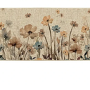 Artoid Mode Brown Poppy Floral Leaves Spring Kitchen Mats, Spring Home Decor Low-Profile Kitchen Rugs for Floor  17x47 Inch