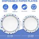 Lamosi 10 Inch Disposable Paper Plates 140 Pack, Printed Large Paper Plates Soak and Cut Proof for Picnic, Party and Daily Use