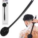 Silicone Scrubber for Shower, 17 in Lengthened Long Handle Body Brush, Double Sided deep Cleaning & Massaging Shower Scrubber, Rich Foam Producer for Men & Women by ARK.