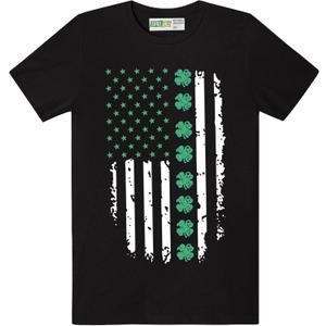 Arvilhill Men's St Patrick's T-Shirts Short Sleeve Irish Shamrock Shirt (S-3XL) (X-Large, Irih Flag)